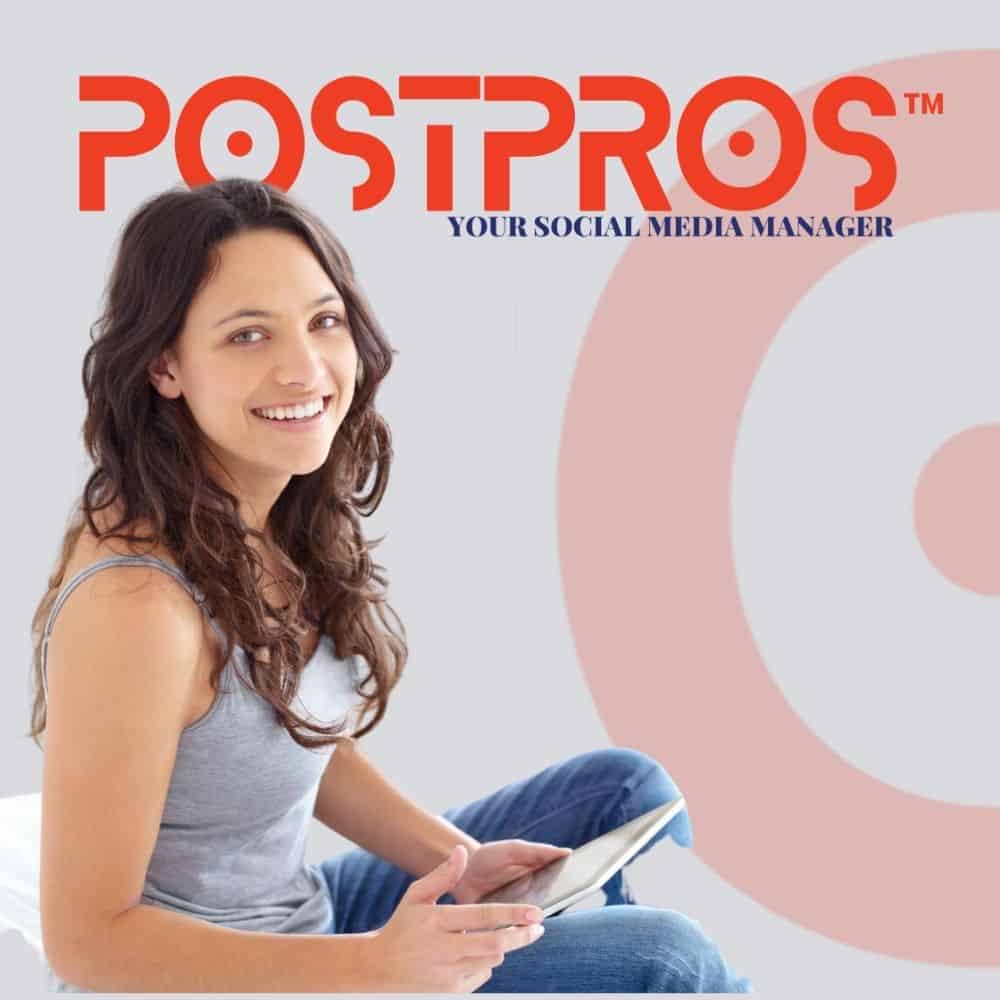 woman in business happy with PostPros social media manager